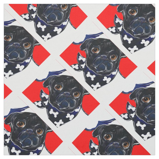 Tecido Pug Preto (Modelo)
