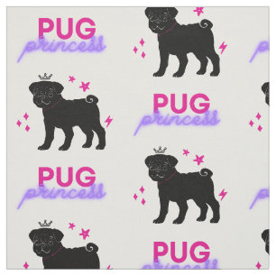 Tecido Pug Princess