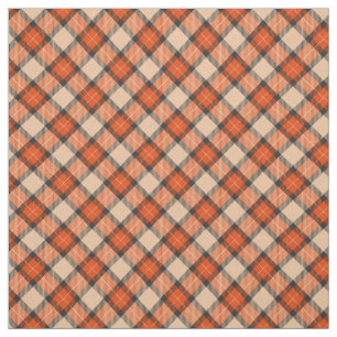 Tecido Pumpkin Laranja-Xadrez Negra Chic Beige