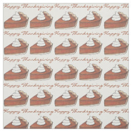 Tecido Pumpkin Pie Slices Feliz Comida de Ação de Graças