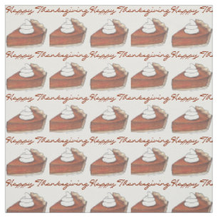 Tecido Pumpkin Pie Slices Feliz Comida de Ação de Graças
