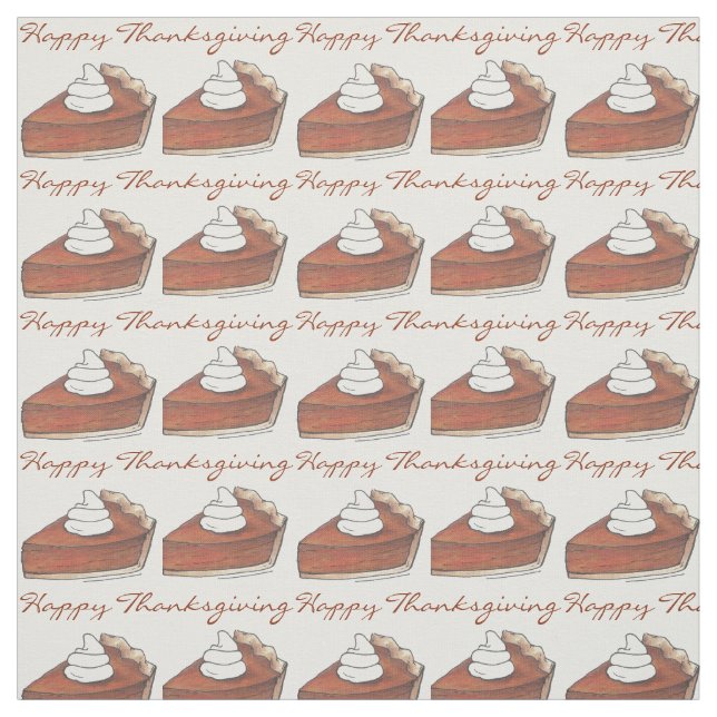 Tecido Pumpkin Pie Slices Feliz Comida de Ação de Graças (Modelo)