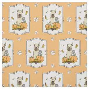 Tecido Pumpkins Cute de Queda de Terrier (sem punho 1b2)