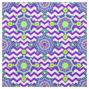 Tecido Purple Bright Boho Chevron Cores de Carnaval