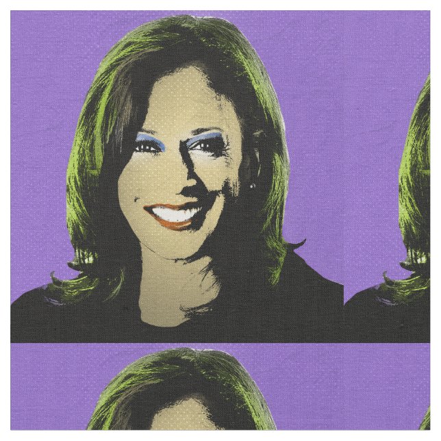 Tecido Purple Kamala Harris Pop Art (Detalhe)