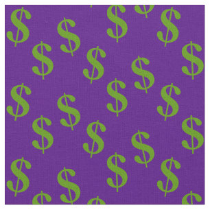 Tecido Púrpura Indigo Com Sinal De Dólar Impress