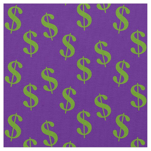 Tecido Púrpura Indigo Com Sinal De Dólar Impressão (Detalhe)