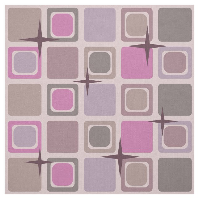 Tecido Púrpura Rosa-Rosa meio século Praça Moderna (Modelo)