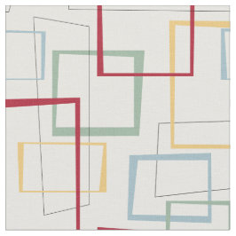 Tecido Quadrados Abstrato do Médio do século Retro Funky