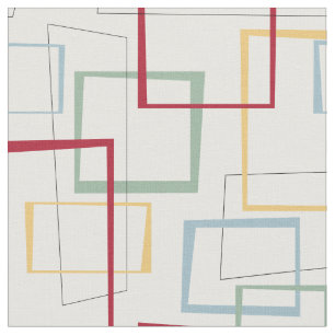 Tecido Quadrados de Abstrato do século Retro Funky