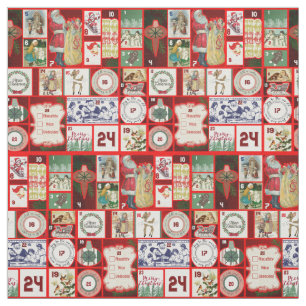 Tecido Quadrados de Ilustração de Bloco de Natal