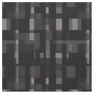 Tecido Quadrados e retângulos de Abstrato preto/Cinza