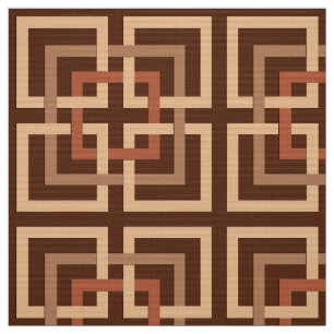 Tecido Quadrados geométricos, castanho chocolate moderno