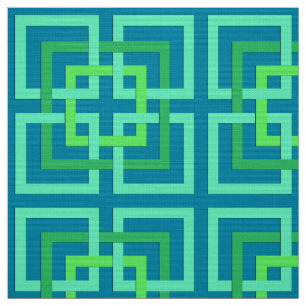 Tecido Quadrados geométricos modernos, Aqua, cerceta,
