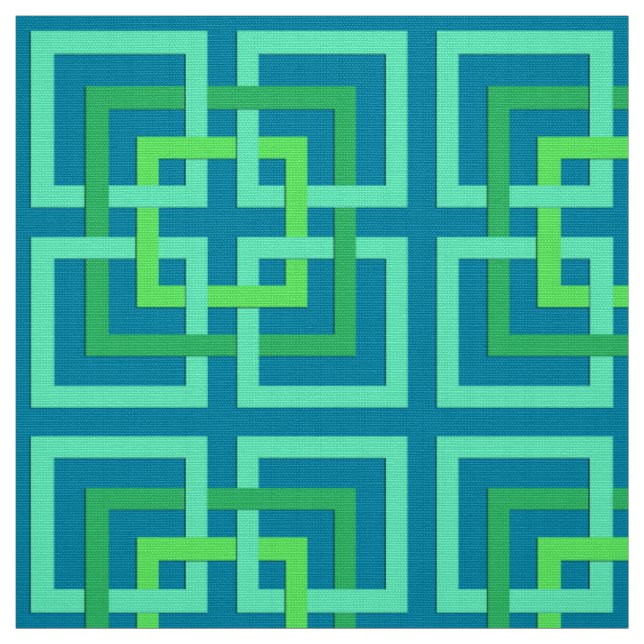 Tecido Quadrados geométricos modernos, Aqua, cerceta, (Modelo)