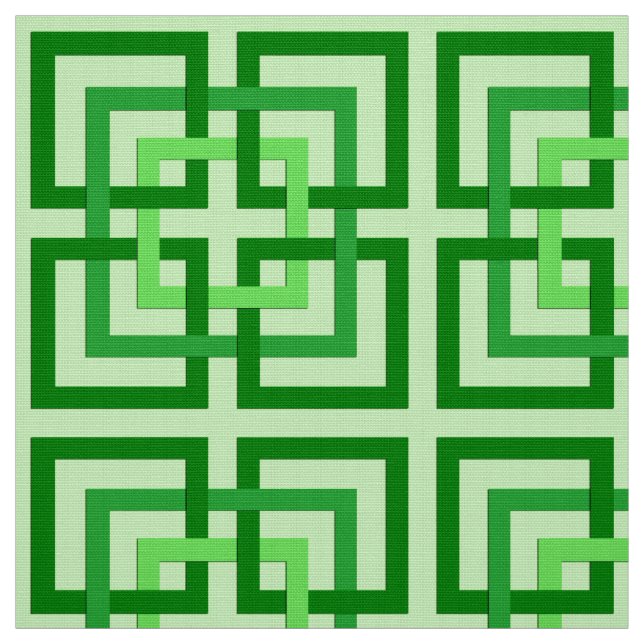 Tecido Quadrados Geométricos Modernos, Mint Green e Emera (Modelo)