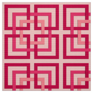 Tecido Quadrados geométricos modernos, vermelho