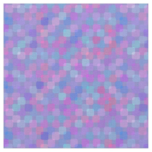 Tecido Quadrados Rosa, Azul e Roxo (Detalhe)