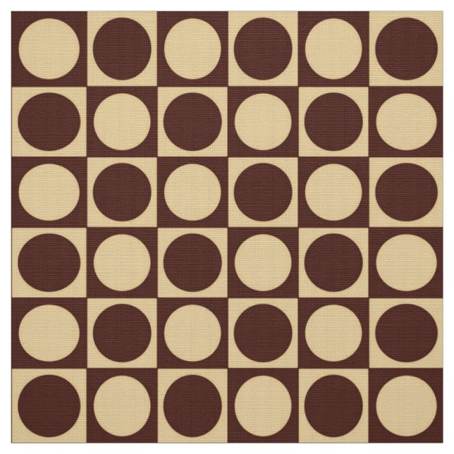 Tecido Quadro de verificação do século médio - chocolate  (Modelo)