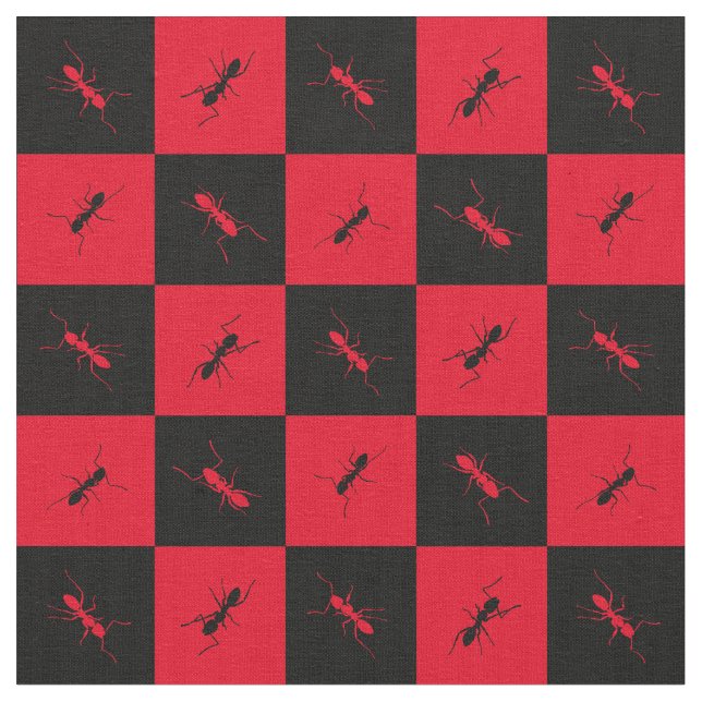 Tecido Quadros vermelhos e pretos (Detalhe)