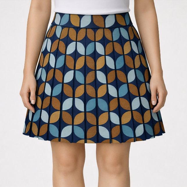 Tecido Quartos Retro em Azul e Marrom (Sewing project of a skirt)