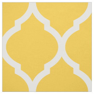 Tecido Quatrefoil Amarelo marroquino Grande Escala