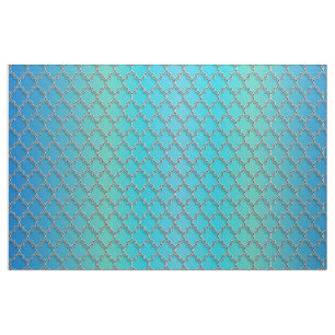 Tecido Quatrefoil Azul
