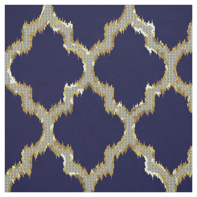 Tecido Quatrefoil Com Quatrefoil Dourada Com Falso Trás (Modelo)