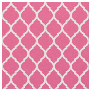 Tecido Quatrefoil de Marrocos rosa quente