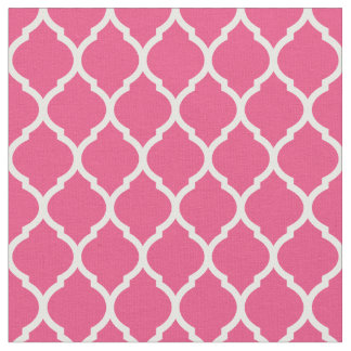 Tecido Quatrefoil de Marrocos rosa quente
