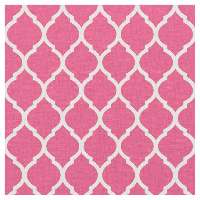 Tecido Quatrefoil de Marrocos rosa quente (Detalhe)