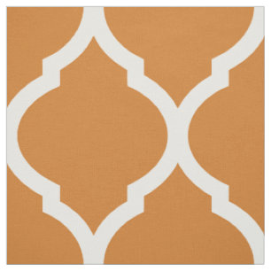 Tecido Quatrefoil Laranja Queimado em Grande Escala