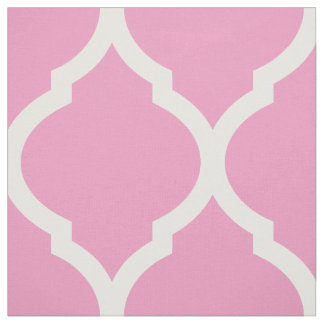 Tecido Quatrefoil marroquino cor-de-rosa em larga escala