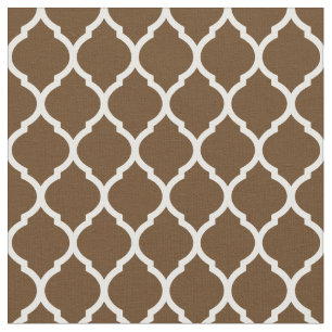 Tecido Quatrefoil marroquino de chocolate