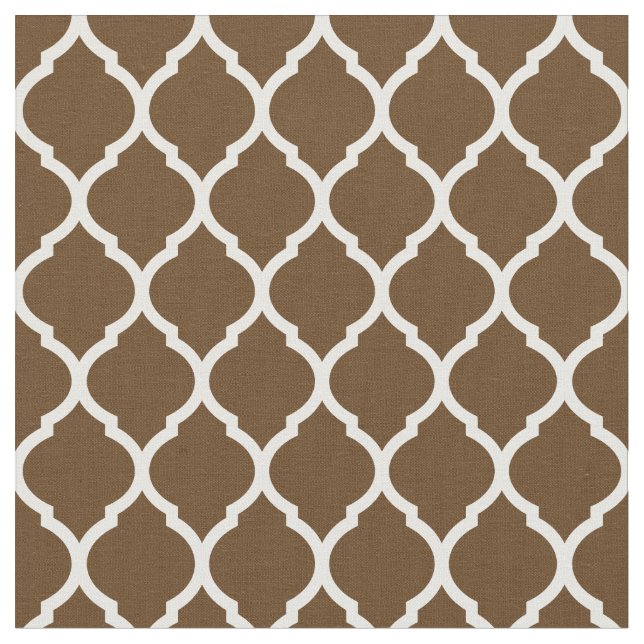 Tecido Quatrefoil marroquino de chocolate (Detalhe)