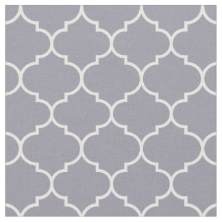 Tecido Quatrefoil marroquino Lilac Cinza e Branco