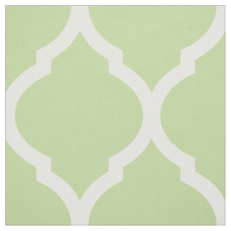 Tecido Quatrefoil Marroquino Verde em Grande Escala