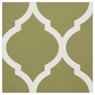 Tecido Quatrefoil Marroquino Verde Oleícola Grande Escala