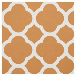 Tecido Quatrefoil Moderno Laranja Queimado Grande Escala