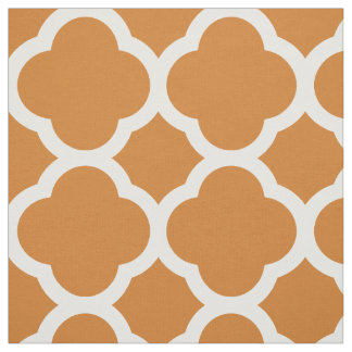 Tecido Quatrefoil Moderno Laranja Queimado Grande Escala