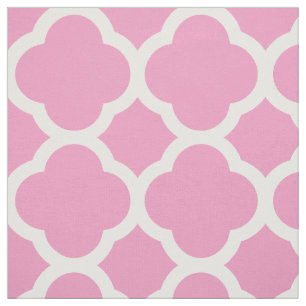 Tecido Quatrefoil Moderno Rosa Grande Escala