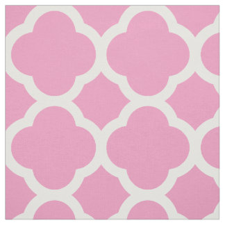 Tecido Quatrefoil Moderno Rosa Grande Escala