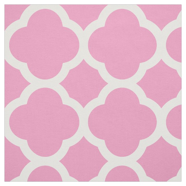 Tecido Quatrefoil Moderno Rosa Grande Escala (Modelo)