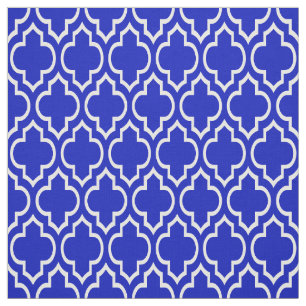 Tecido Quatrefoil Real Azul, Branco Marroquino #7