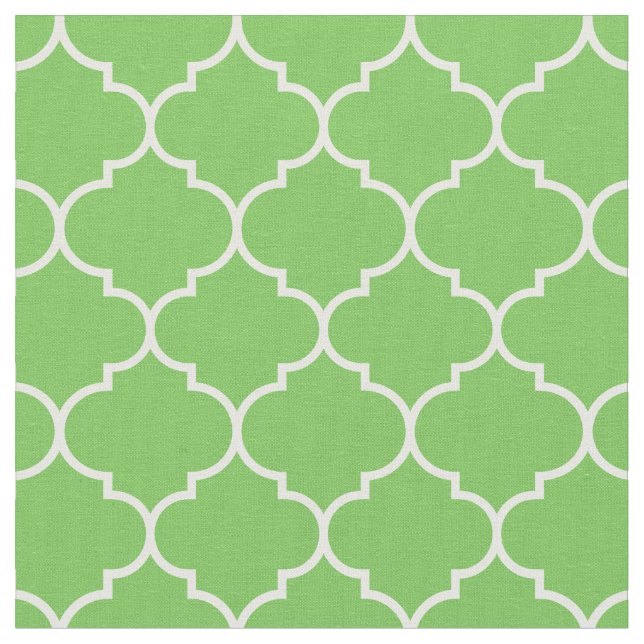 Tecido Quatrefoil Verde e Branco marroquino (Detalhe)