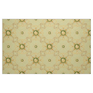 Tecido Quatrefoils de pergaminho foliado e padrão floral
