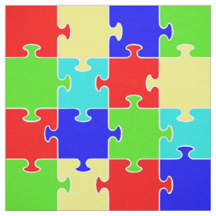 Tecido Quebra-cabeça de serra brilhante colorido brilhan