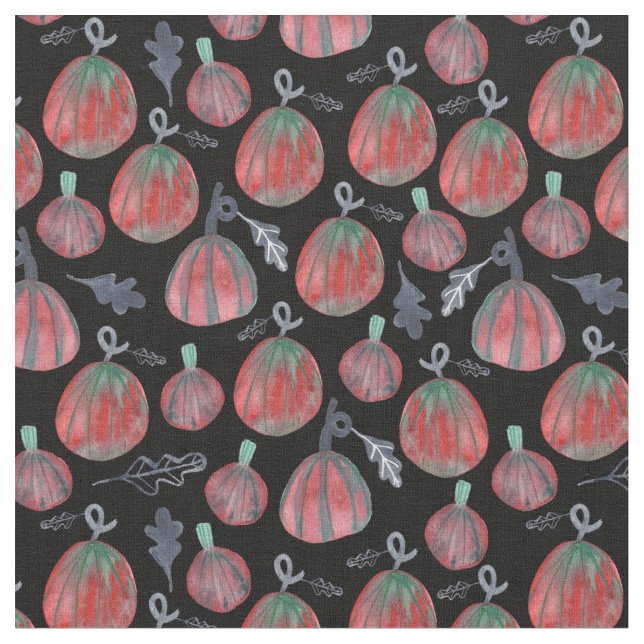 Tecido Quebra de Diversão Pumpkins Autumn Watercolor Padr (Detalhe)