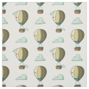 Tecido Quimsical Hot Air Balloon Cartoon Nursery