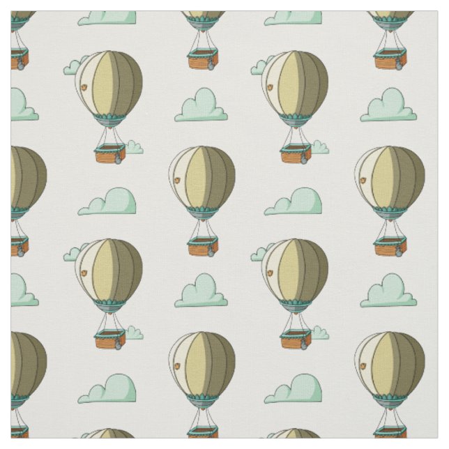 Tecido Quimsical Hot Air Balloon Cartoon Nursery (Modelo)